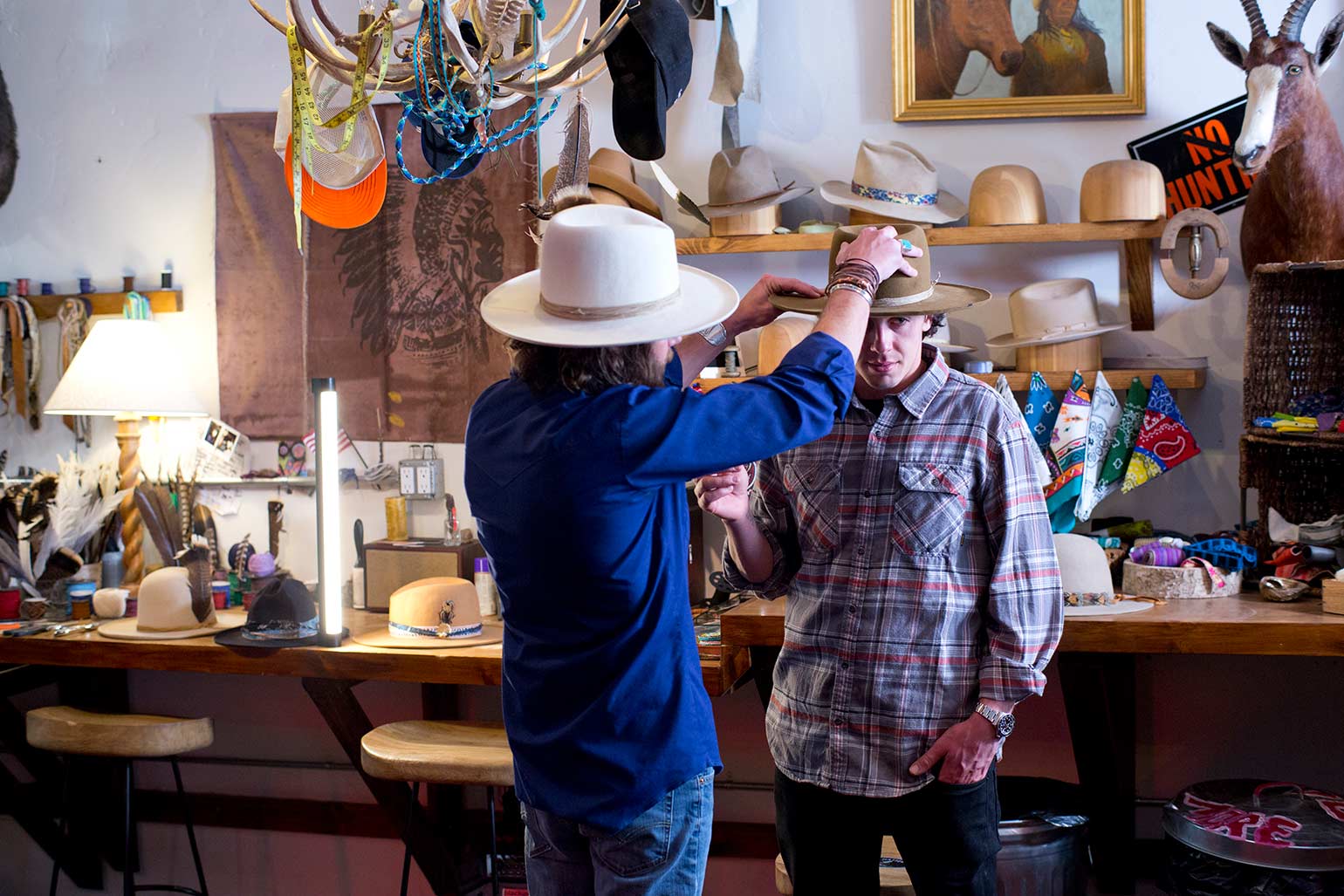 RBC Olympian and RBC Avion Visa Cardholder Mark McMorris getting a custom hat made for him