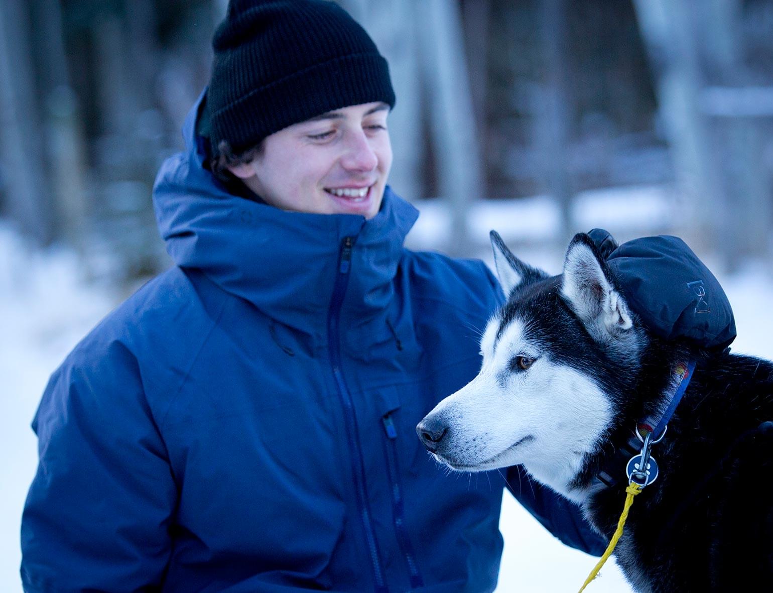 RBC Olympian Mark McMorris pets husky