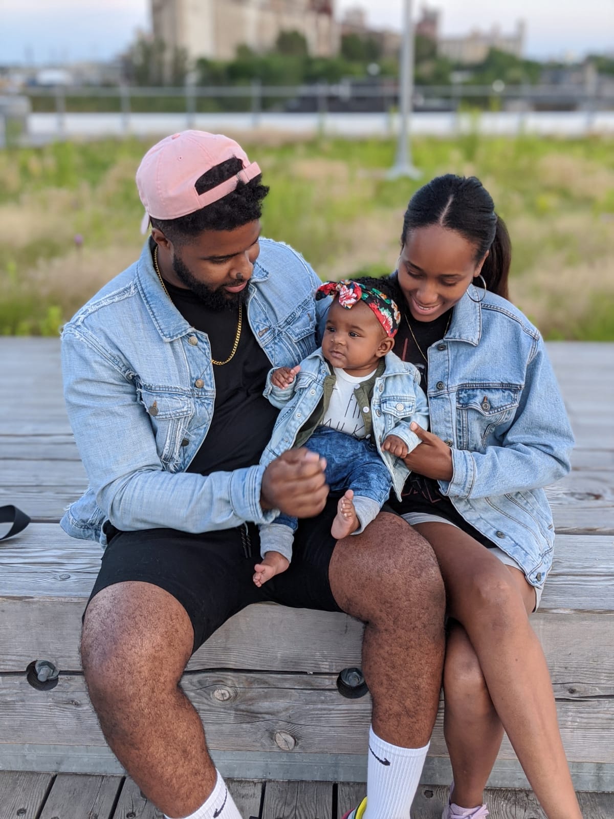 Kentya Youance, owner and founder of Yeyo maternité with her husband and child