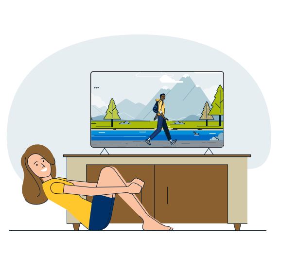 Lady watching TV