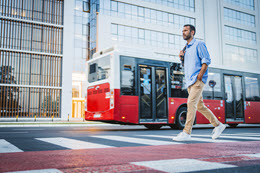 A man walking on the streets.