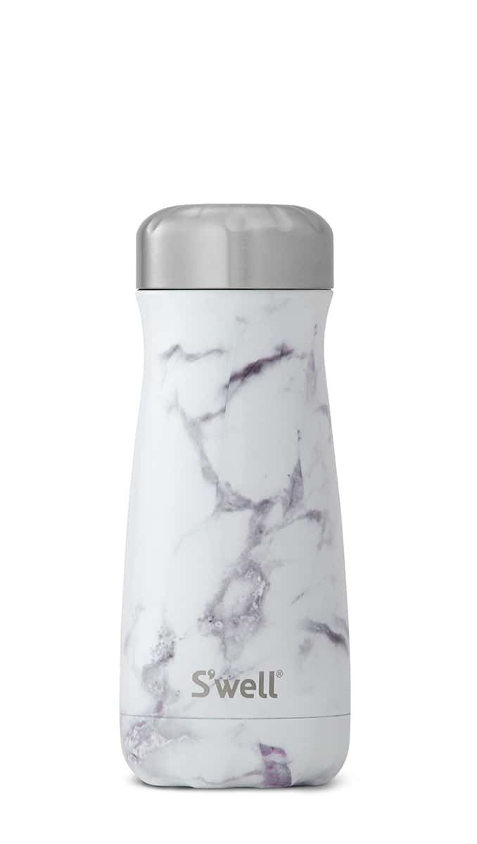 S'well traveler mug in white marble