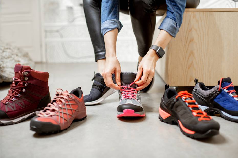 Person tying their shoes
