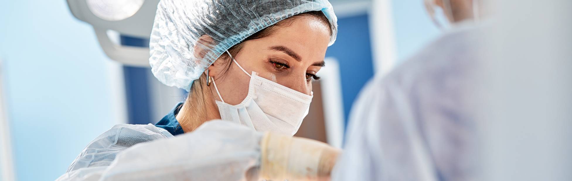 Image showing a plastic surgeon at work in the operating room