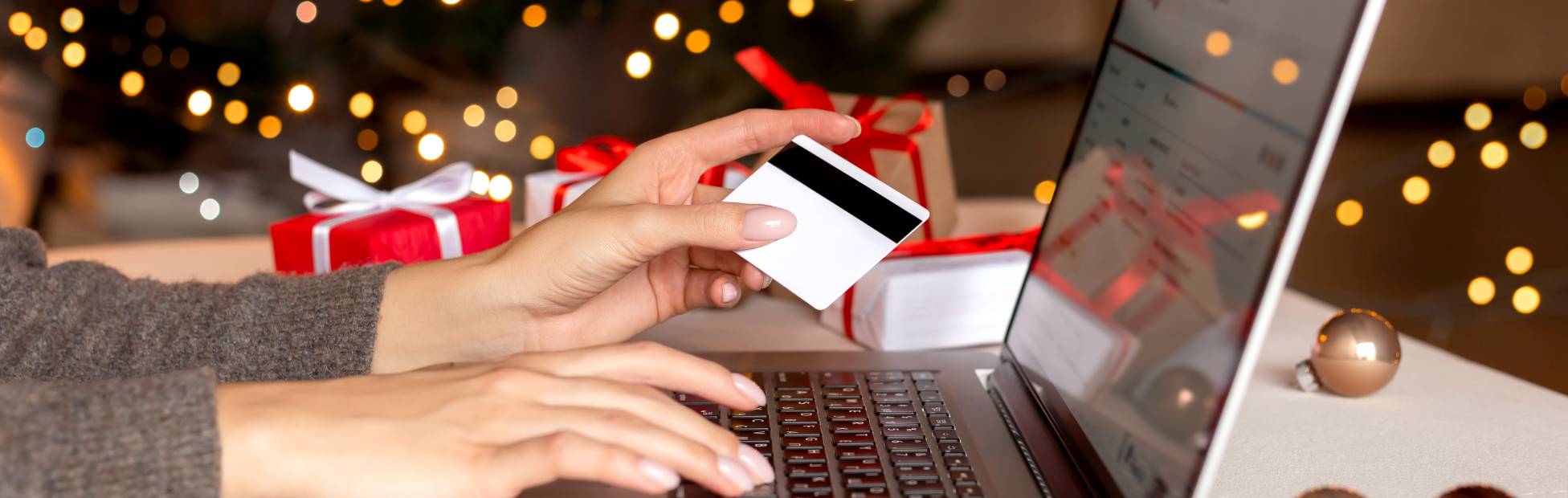 Laptop with a credit card