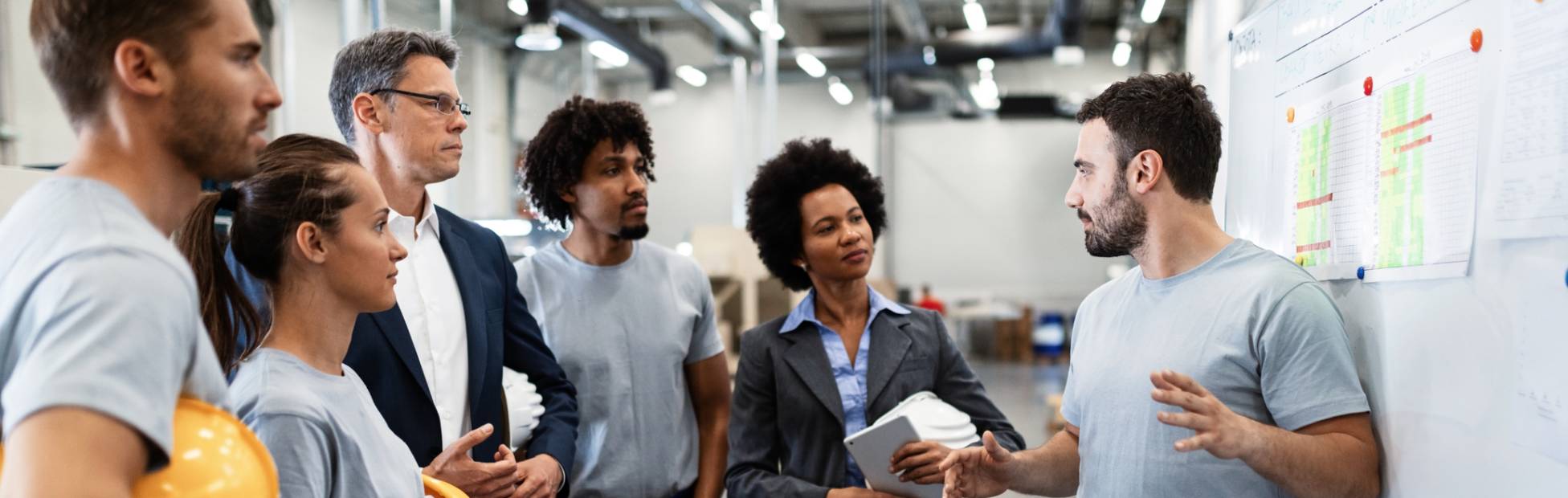 Employee talking to employers