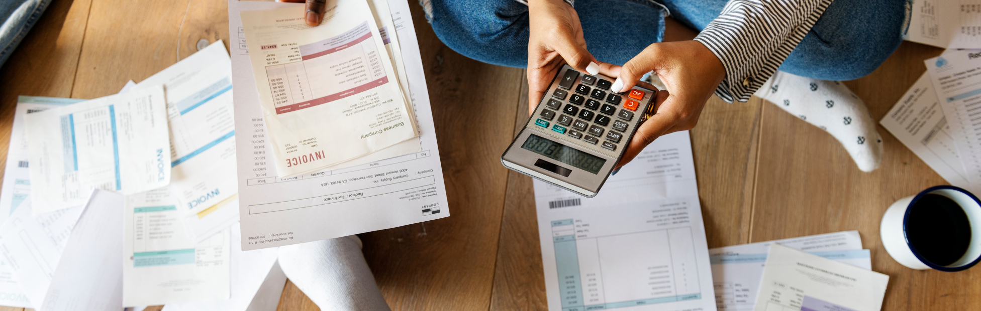 Person sorting their bills