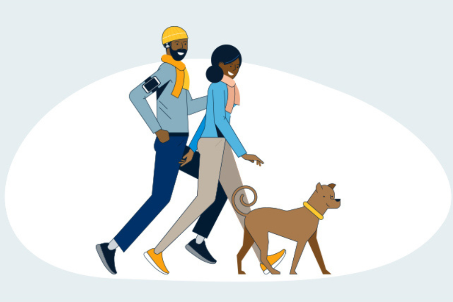 People walking their dog