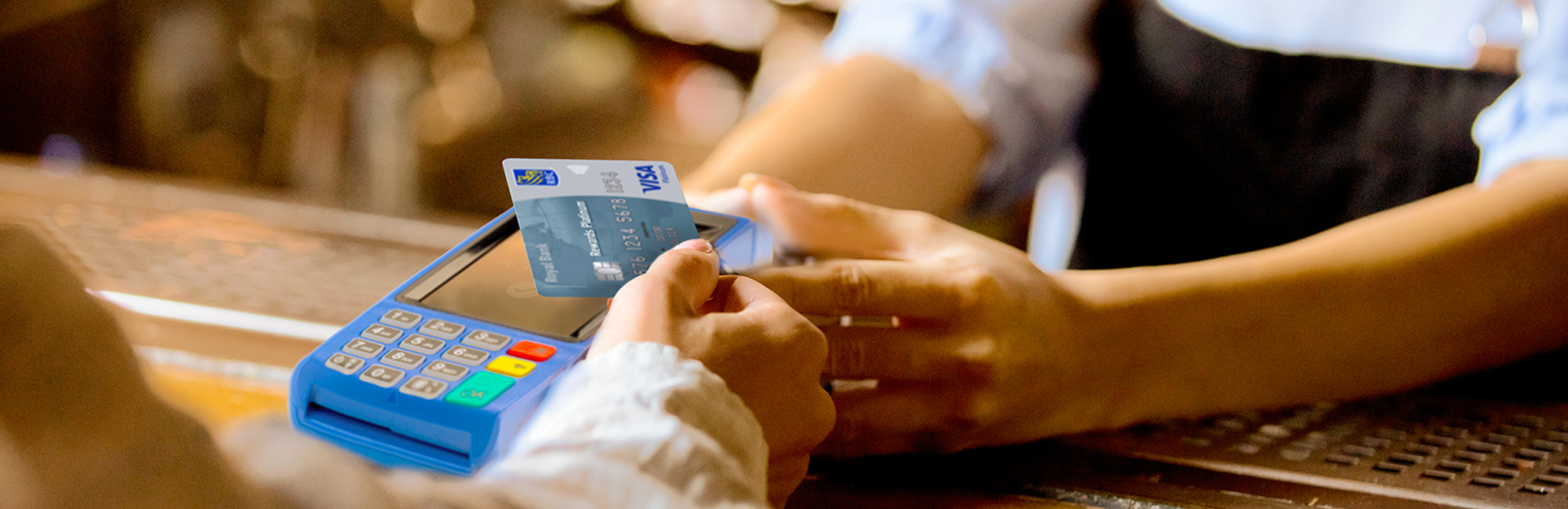 Person paying with a credit card