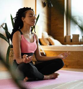 A woman doing yoga