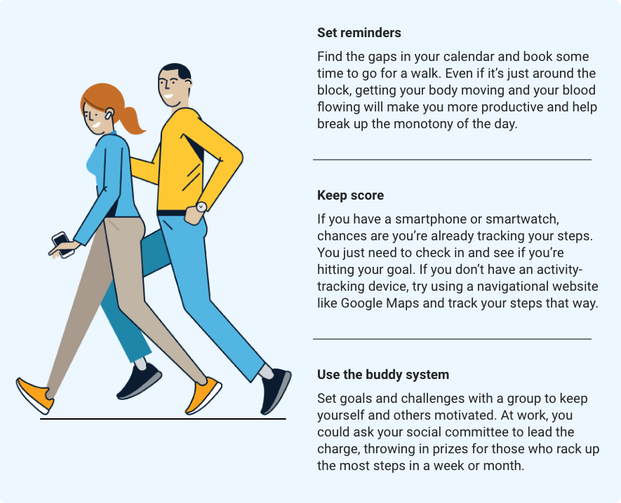 A graphic visual of couple walking together.